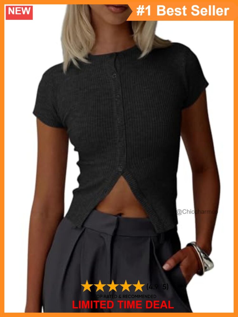 Womens Ribbed Knit Cropped Cardigan Button Down Short Sleeve Y2K Top